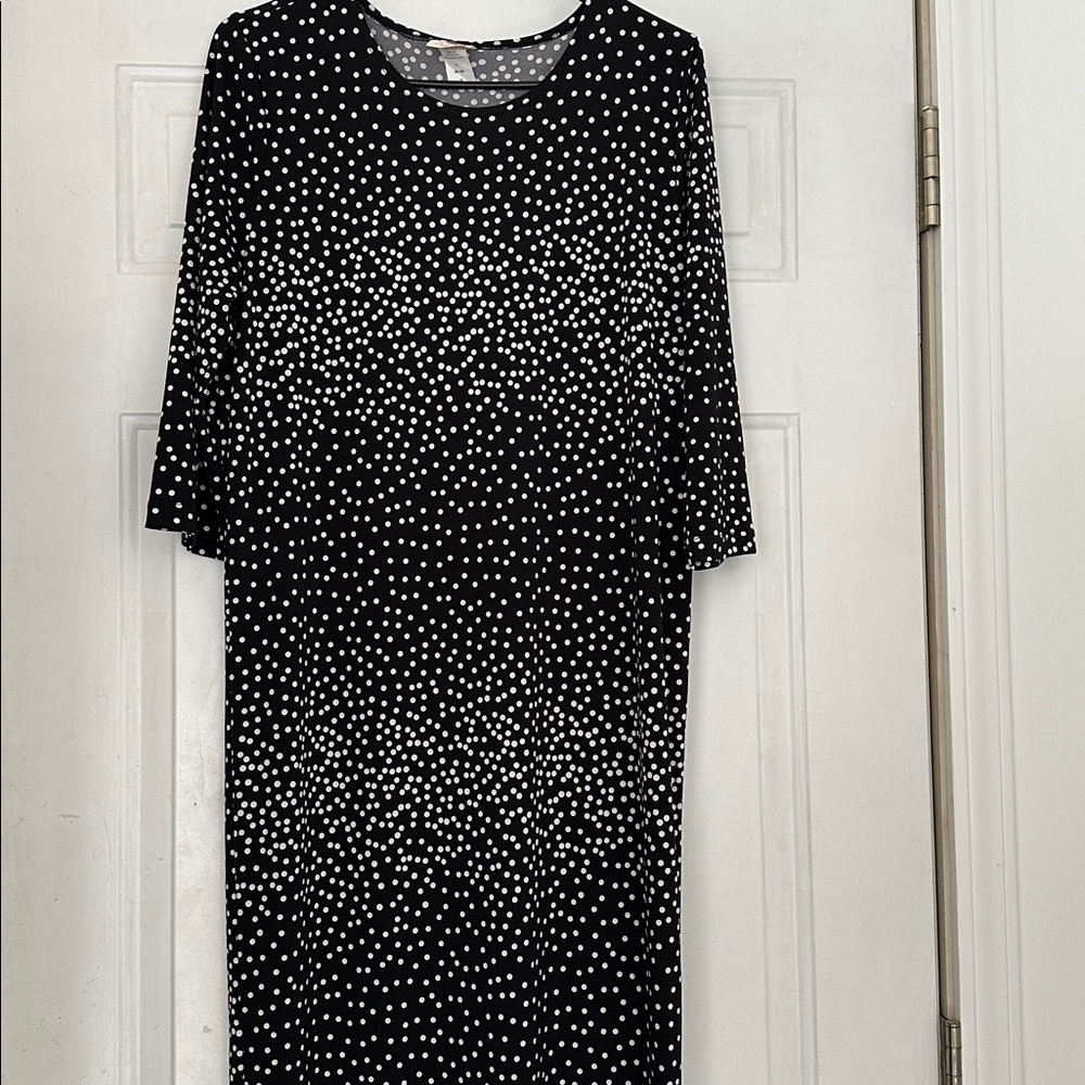 Zadie bs layering dress. Black and white polka dot